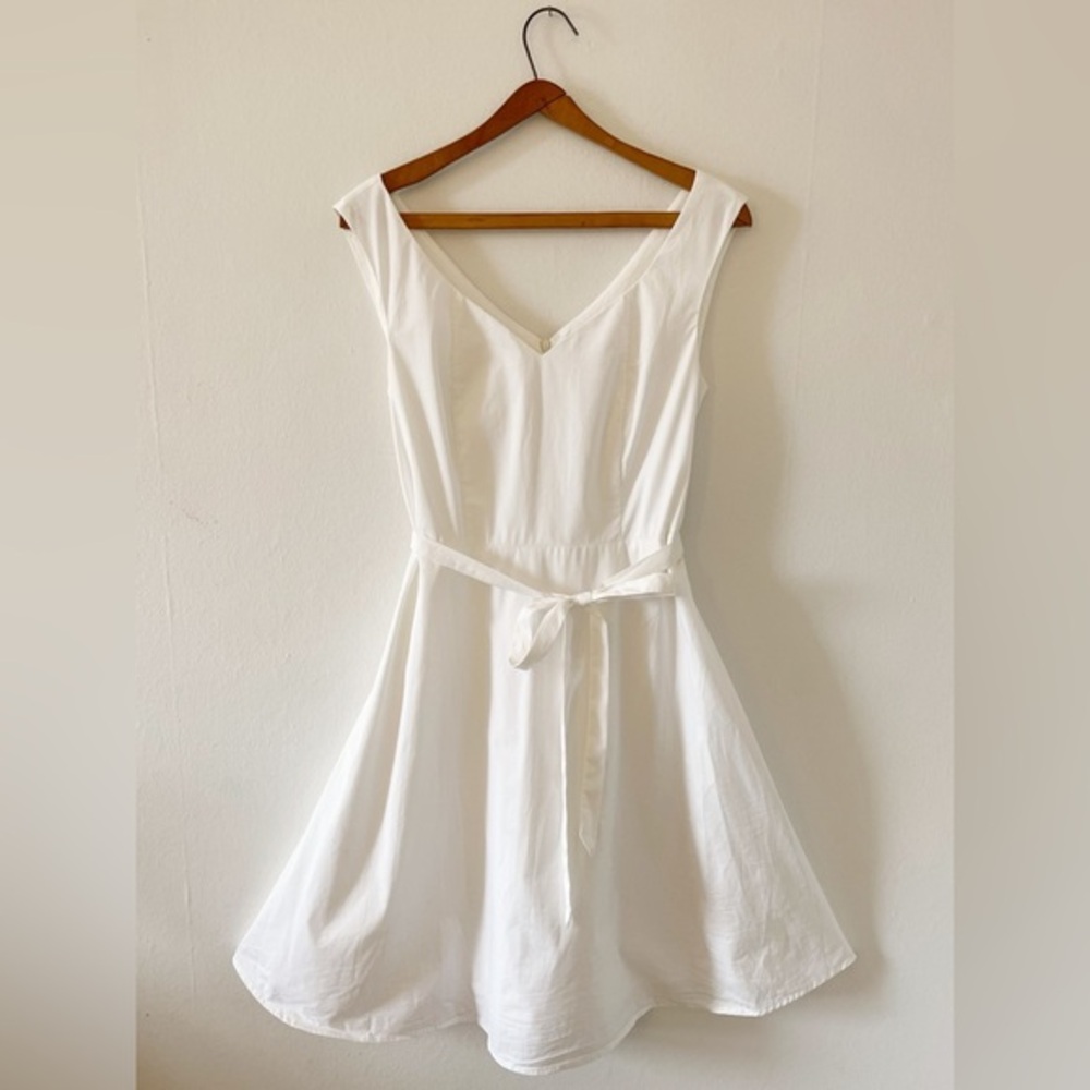 Tristan Cotton-Blend White Sleeveless Dress | Size Small | Casual Bridal